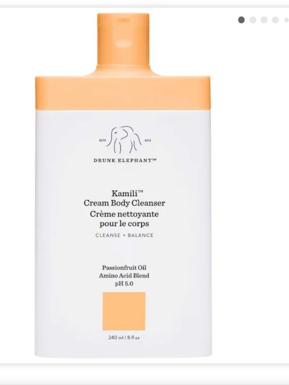 Drunk Elephant Kamili Cream Body Cleanser — Peach/Orange